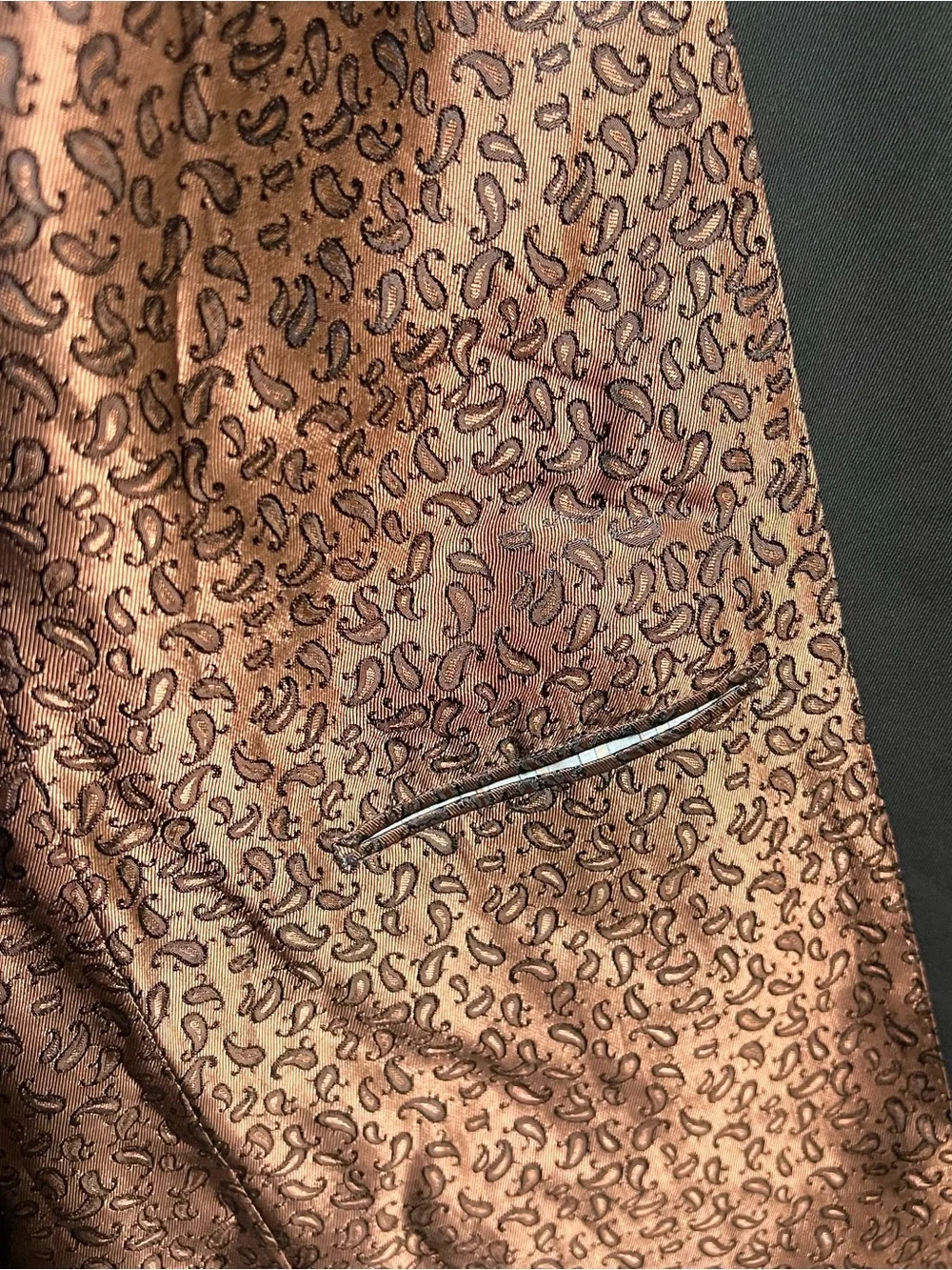 Vitale Barberis Canonico Revenge Brown Paisley Lined Wool Men’s Blazer 48L